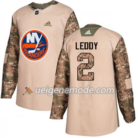 Herren Eishockey New York Islanders Trikot Nick Leddy 2 Adidas 2017-2018 Camo Veterans Day Practice Authentic